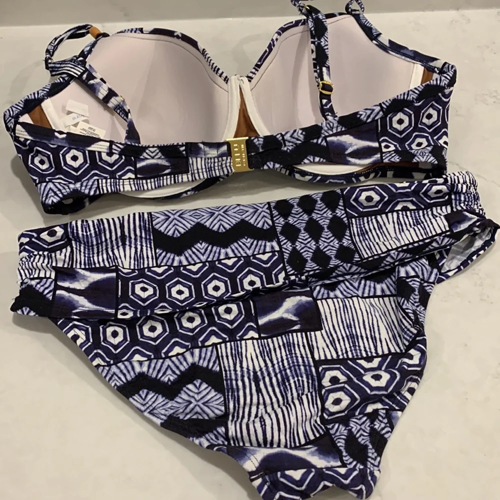 Blue Patterned Bikini Set-underwire - Picture 9 of 14